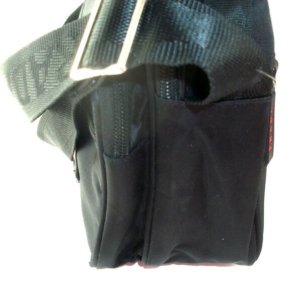 Black Nylon Multi-Compartment Convertible Crossbody Bag NOT PRADA LINEA ROSSA - Picture 10 of 12